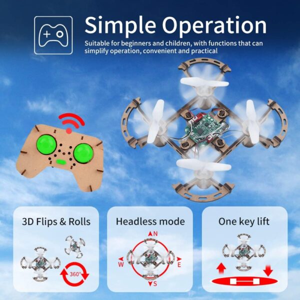 diy mini wooden drone rc quadcopter building kits