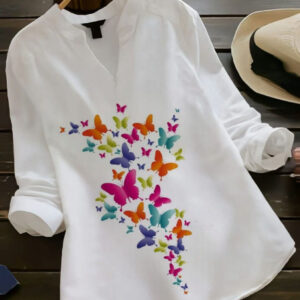 butterfly art rayon tunic top