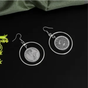 women's silver color oxidised good looking earrings