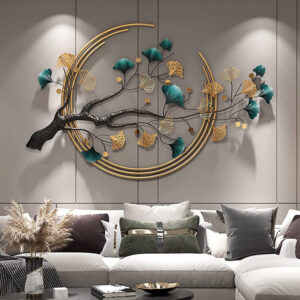 handcrafted hanging tree with dark green leaves decorative item for home, restaurant, living room, dining room, office