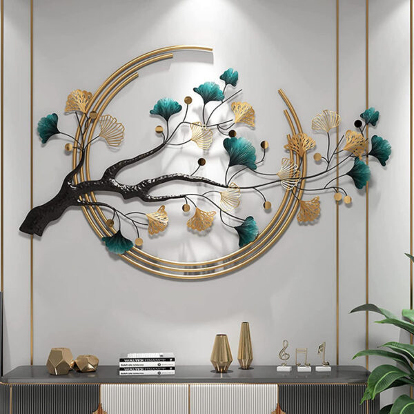 handcrafted hanging tree with dark green leaves decorative item for home, restaurant, living room, dining room, office