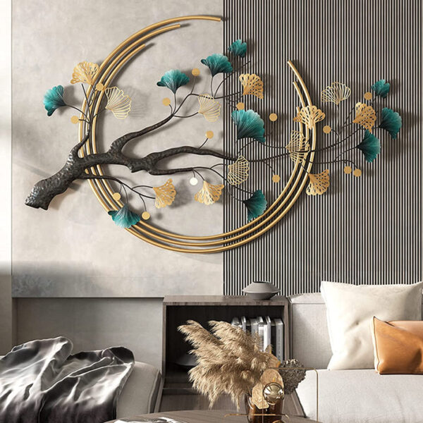 handcrafted hanging tree with dark green leaves decorative item for home, restaurant, living room, dining room, office