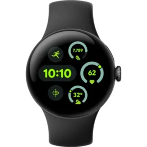 google pixel watch 3 (41mm) smartwatch with obsidian band, wi fi, matte black