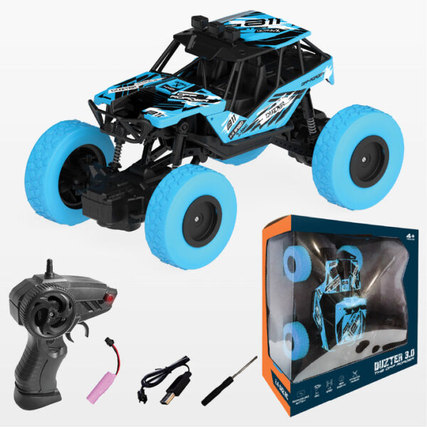 duzter remote control car big size rock crawler | high speed 2wd | monster truck toy car gift for kids blue
