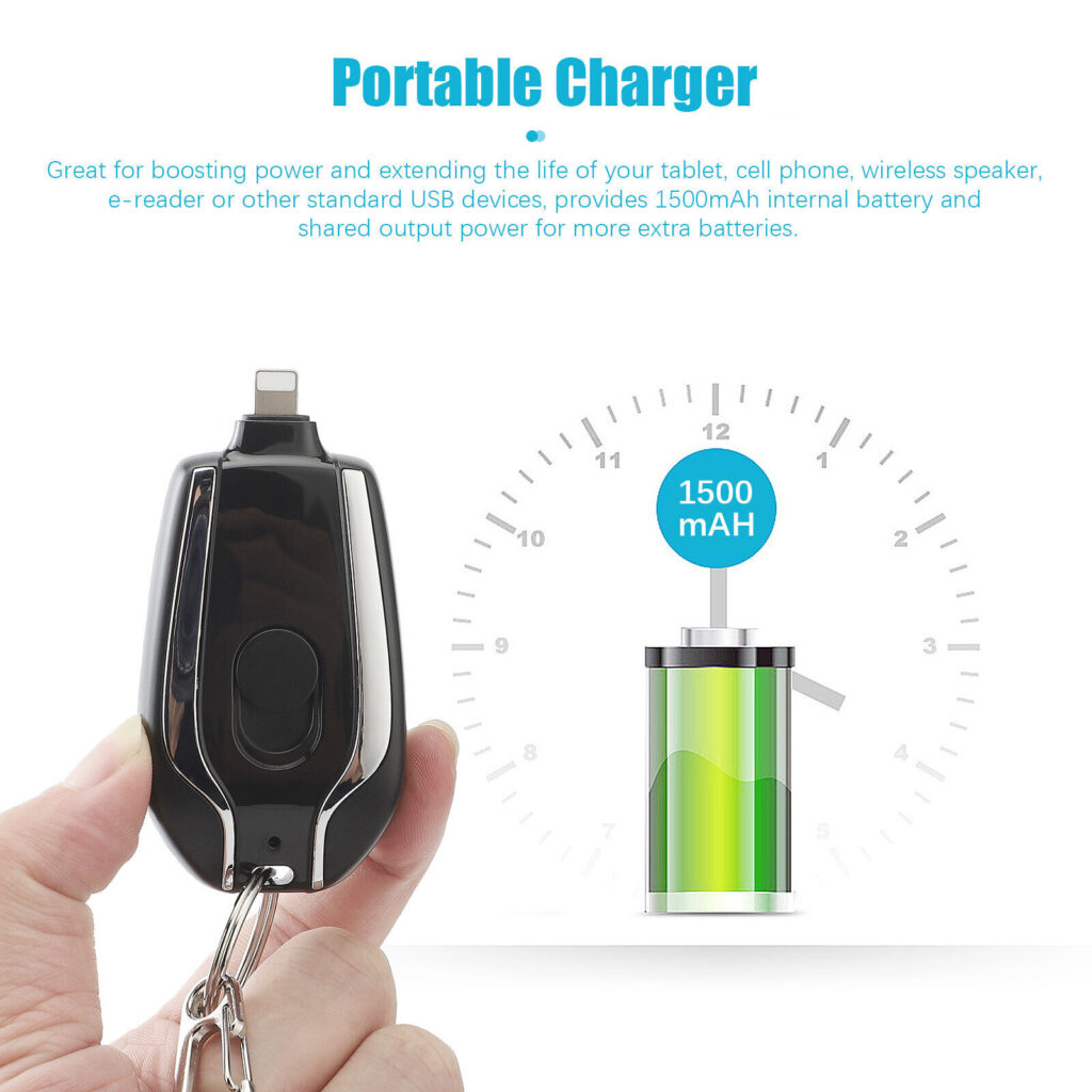 keyring charging wireless portable 1500mah power bank