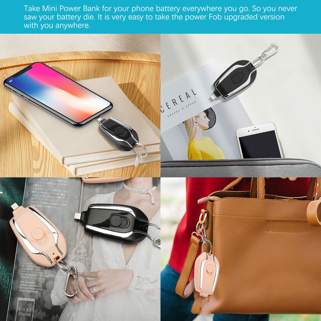 keyring charging wireless portable 1500mah power bank